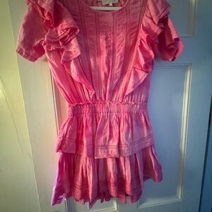 LoveShackFancy Vibrant Pink Ruffle Dress
